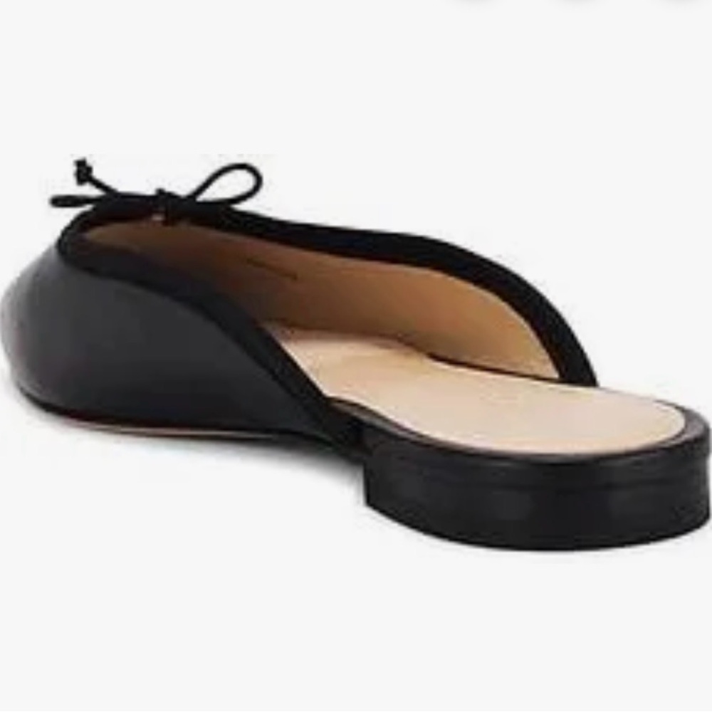 Veronica Beard Catherine Mule Flats Black Leather Bow Size 8 - Picture 8 of 10